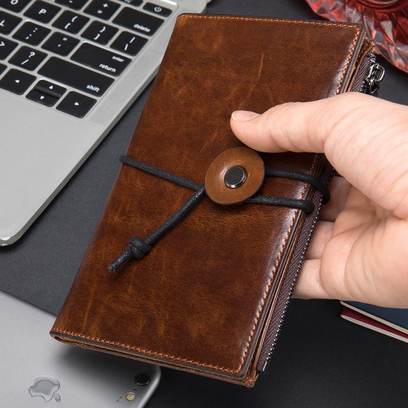 Wallets Leather Men Long Wallet Large-capacity Card-holder Business Can Hold Pos Mobile Phone Earphone Coin Purse