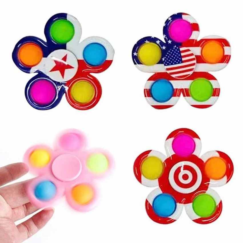 US stock Novelty Fidget Spinner Squeeze Sensory Toy Anti Stress Spinning Adult Kids Funny Flip Finger Toys Push It Bubble Fidget Toys CJ23