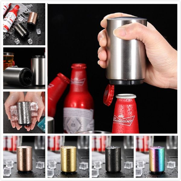 5 Colors Stainless Steel Beer Bottle Openers Automatic Bottle Openers Beer Wine Bottle Opener Kitchen Bar Tools Accessories RRD6888