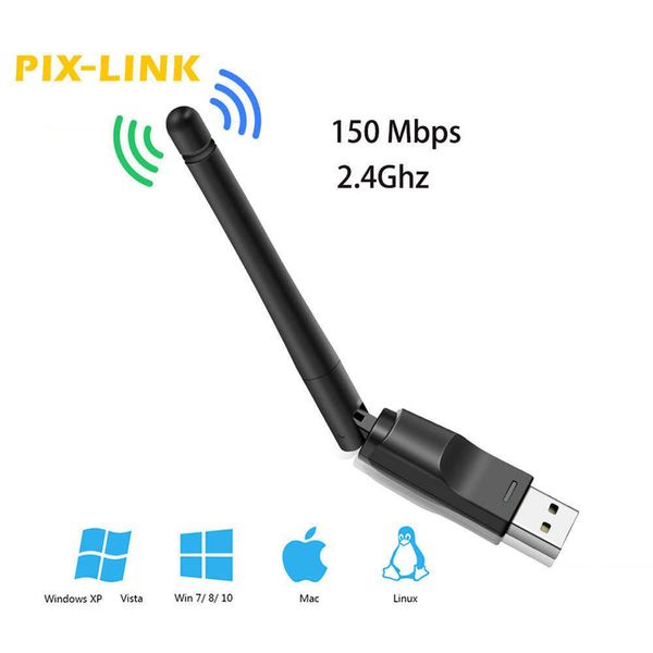 New WiFi Wireless Network Card USB 2.0 150M 802.11 b-g-n LAN Adapter Rotatable Antenna for Laptop PC Mini Wi-Fi Dongle MT7601