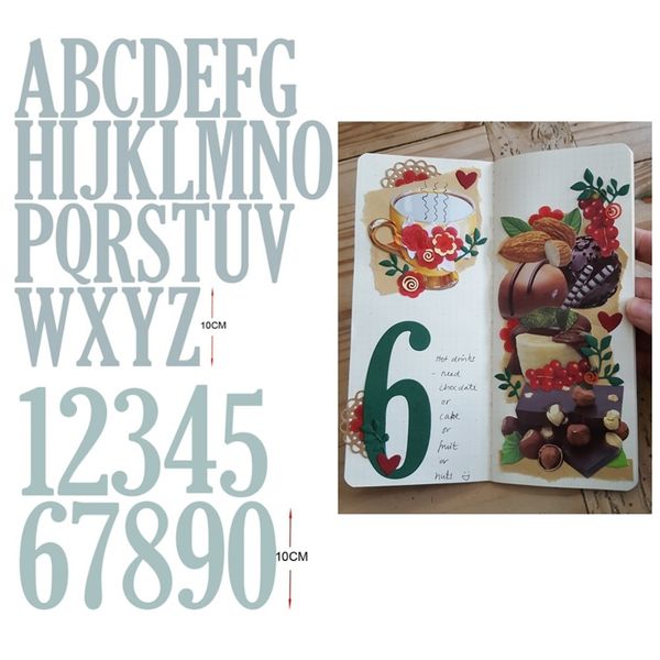 Metal Cutting Dies 10cm-4inches Letters Numbers Set Crafts Stencil For DIY Scrapbooking Paper-po Cards Embossing Die 210702