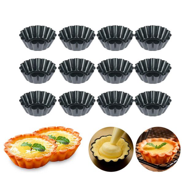 Non-stick Tart Quiche Flan Pan Mold Pie Pizza Cake Mold Cupcake Egg Tart Tartlet Baking Mold Muffin Cup Pizza Pan Bakeware 210702