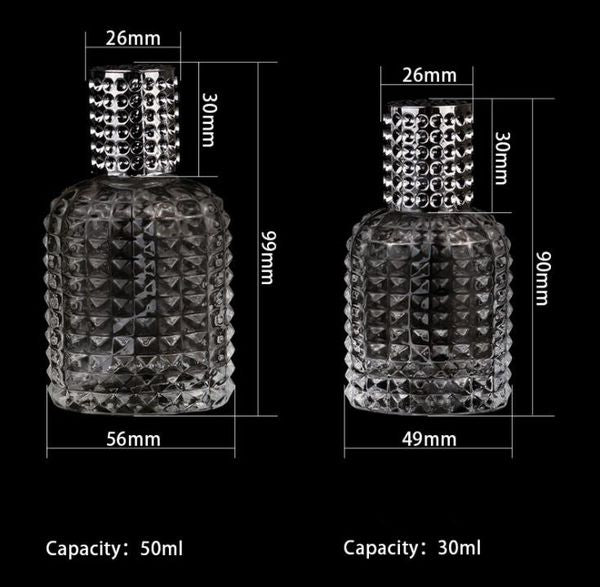 30ml 50ml Glass Perfume Spray Bottle Empty Protable Cosmetic Containers Atomizer Bottles Perfume-Bottle for Travel SN2820