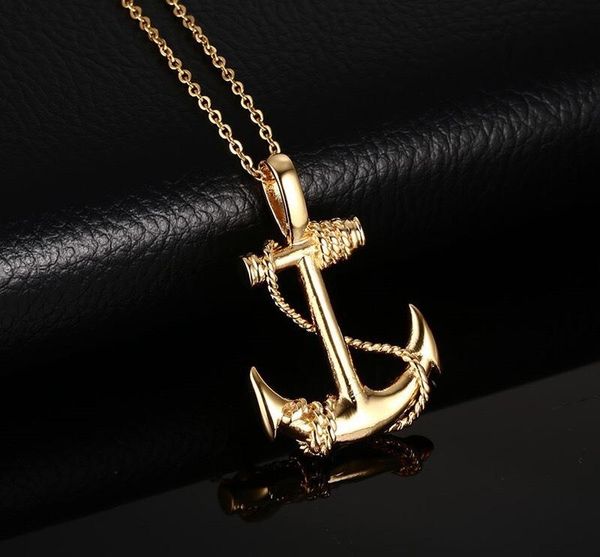 Pendant Necklaces 2021 Style Boat Anchor Charm Chain Necklace Plated Gold Sailor Exquisite Jewelry Commemorative Gift For Men