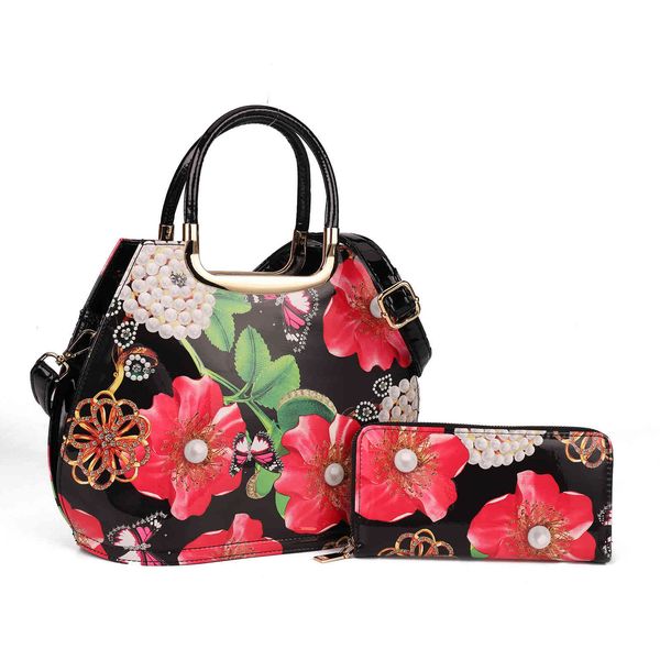 Evening Bag 2021 Women&#039;s Handbag Patent Leather Bright Face Wallet Set Mother&#039;s Day Gift Tote