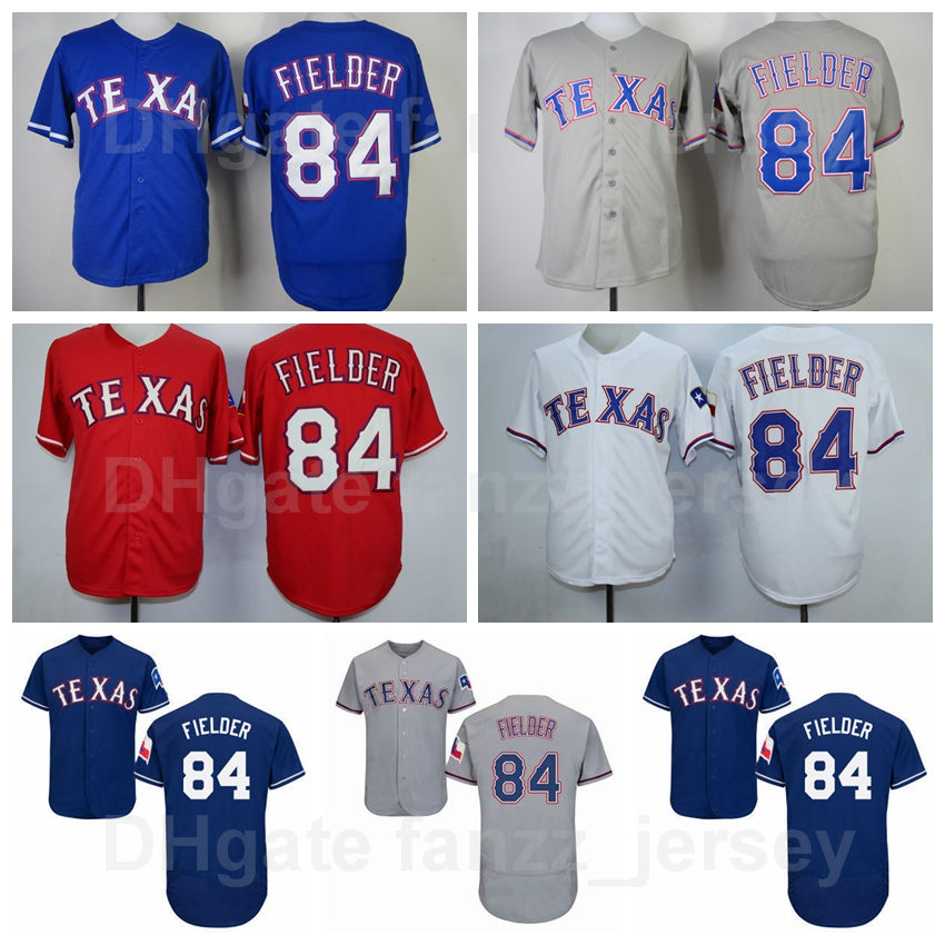 Men Retro 84 Prince Fielder Jersey Vintage Baseball Retire Cool Base All Stitched Flexbase Team Color Blue Red White Grey Cooperstown Good-Top Quali