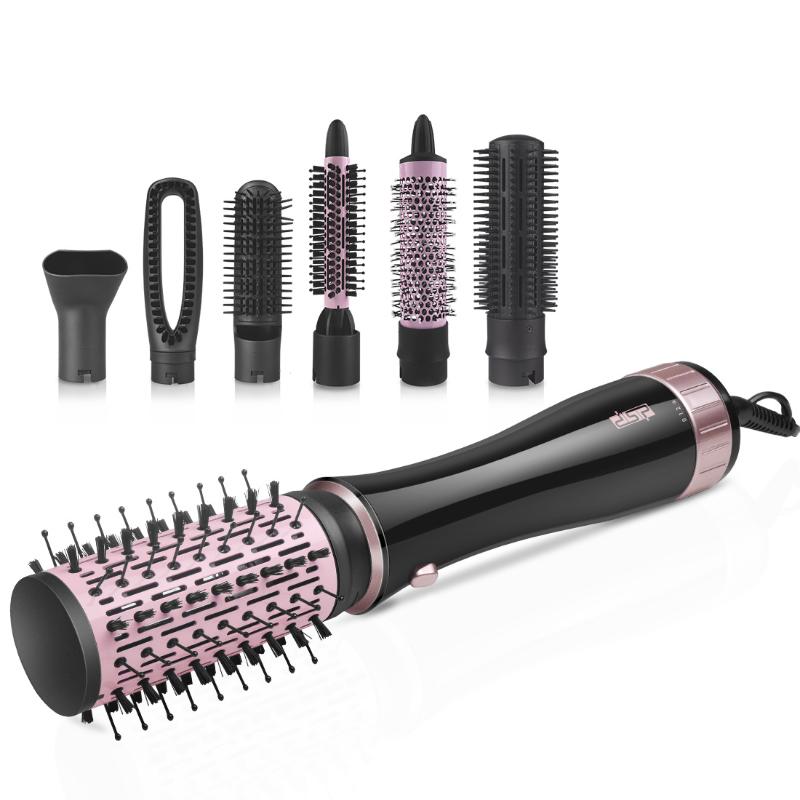 Electric Hair Brushes DSP 7 IN 1 One Step Dryer Cold Air Brush Straightener Comb Curling Styling Tools Blow