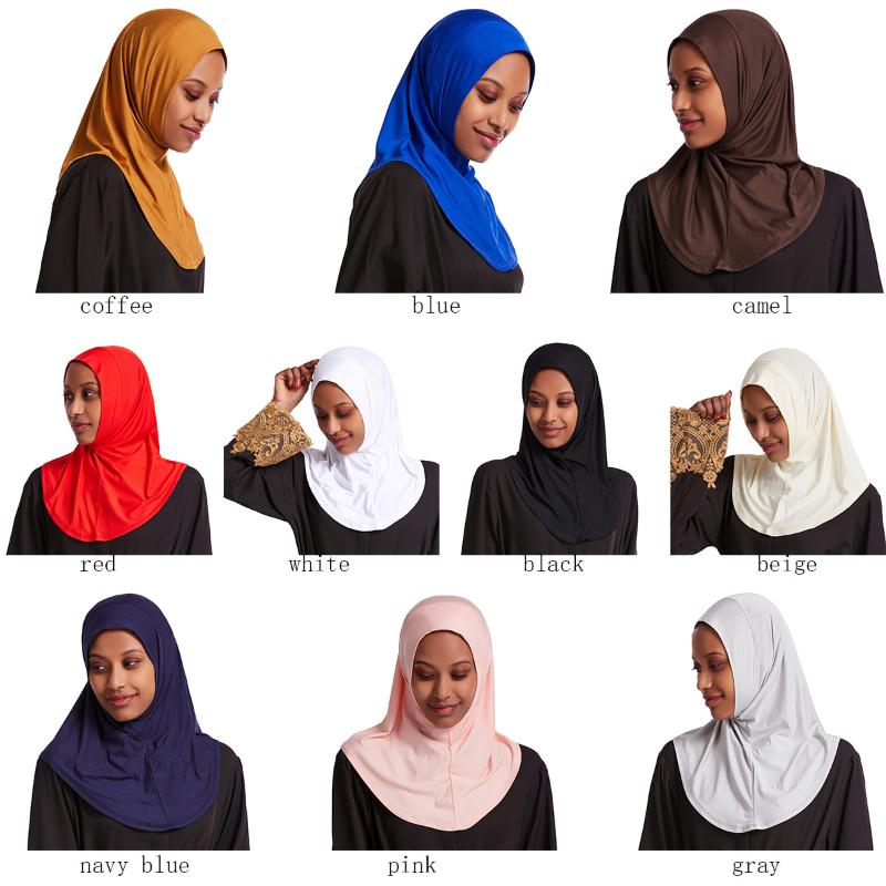 Scarves Full Cover Faster Scarf Hijab Caps Muslim Turban Hat For Women Islamic Underscarf Bonnet Solid Modal Neck Head CAGOULE
