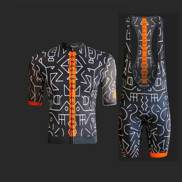 Racing Sets Chaise Summer Team Cycling Jersey Set Men&#039;s Breathable Short Sleeve Bike Suit MTB Clothing Kit Hombre