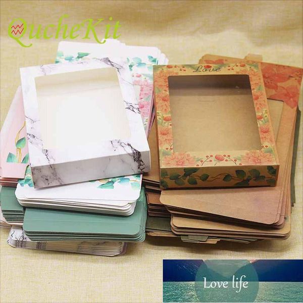 10Pcs Large Paper Box With Window DIY Chirstmas Gift Box Storage Cake Cookie Home Party Wedding Packaging Factory price expert design Qualit