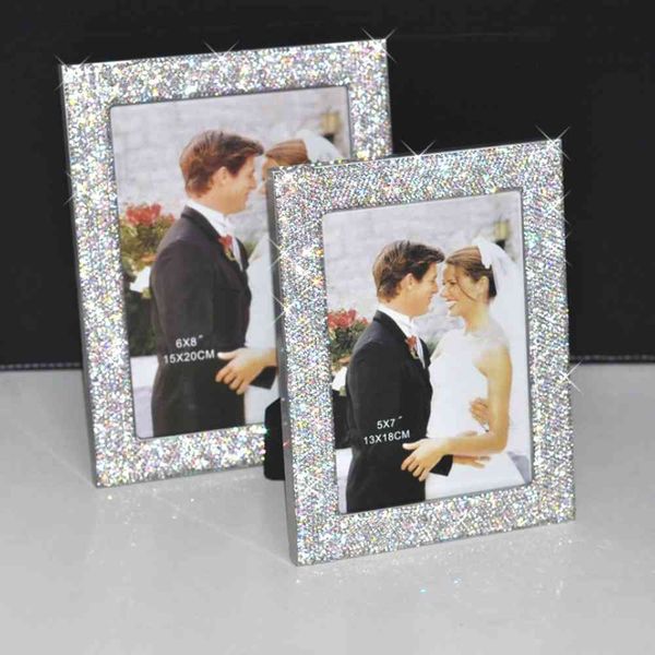 6-7-8inch High-end Crystal Rhinestone Styling Bling s for Pictures Personalized Home Desk Decor Kid Po Frame