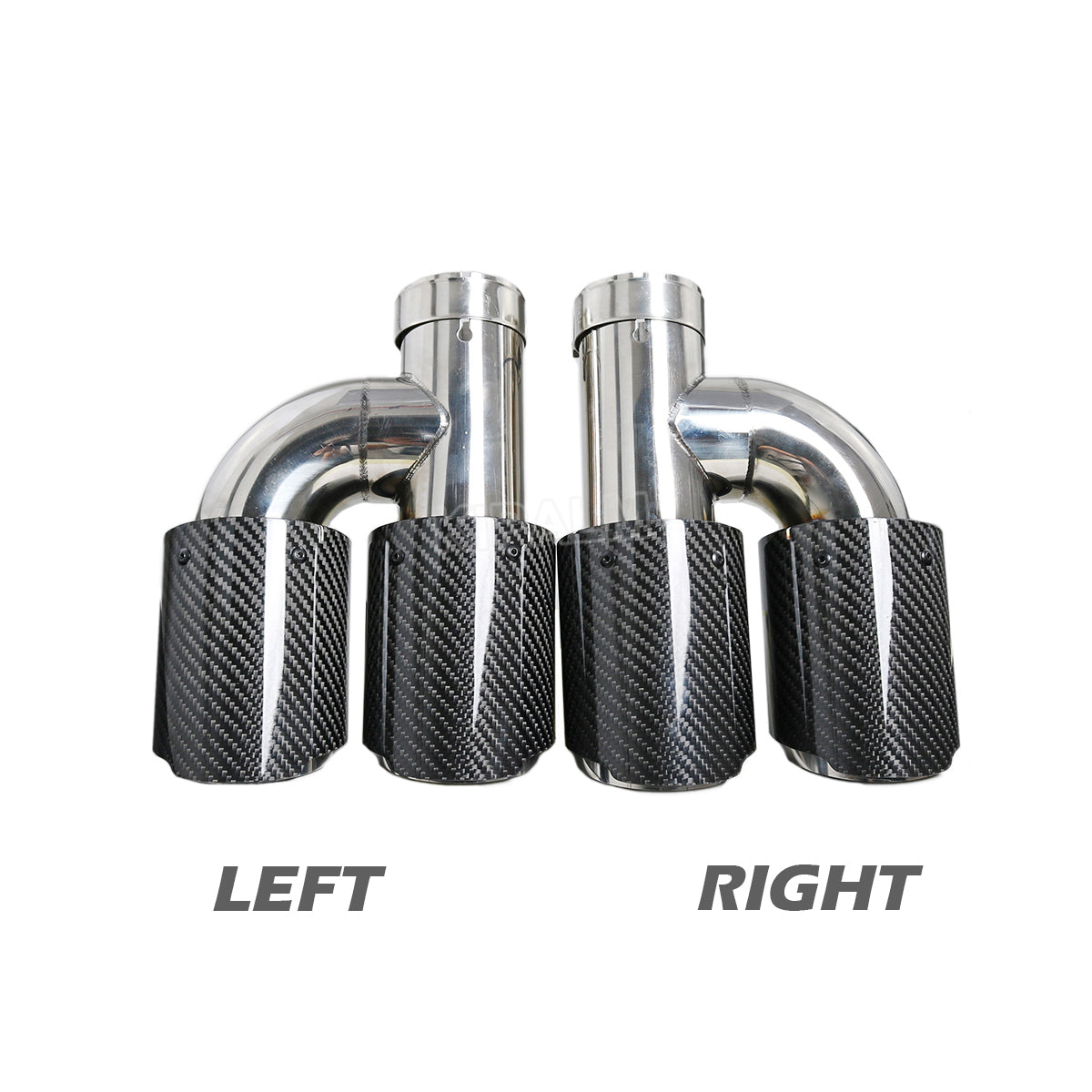 1 pair h style stainless steel carbon fiber exhaust muffler Double End Pipe for BMW BENZ VW Golf