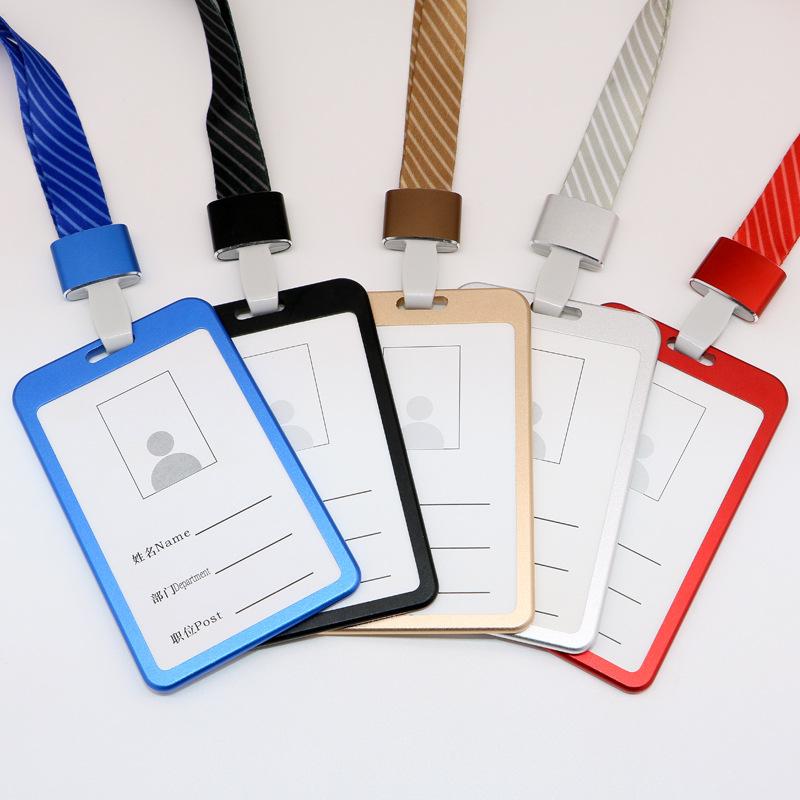 Card Holders Lanyard Credit ID Holder Bag Metal Student Women Travel Bank Working Bus Business Badge Cover Organizer