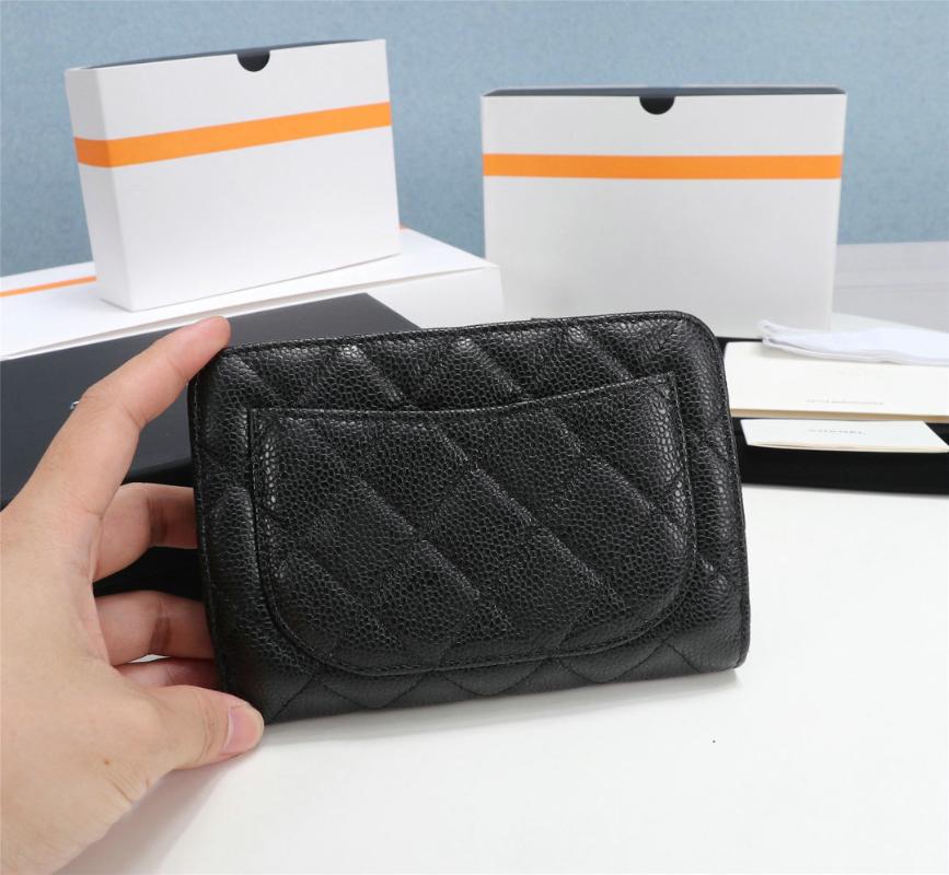 Card Holders Luxury Western Style Chains Shoulder Bags Genuine Leather Top Quality Clutch Wallet Black Clip Long For Men Women