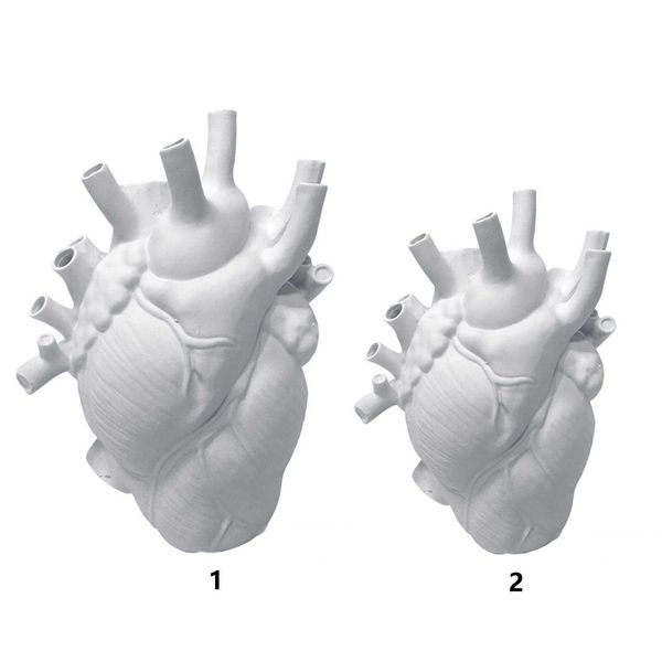Anatomical Heart Shape Flower Vase Resin Ornaments Sculpture Desktop Plant For Home Decor