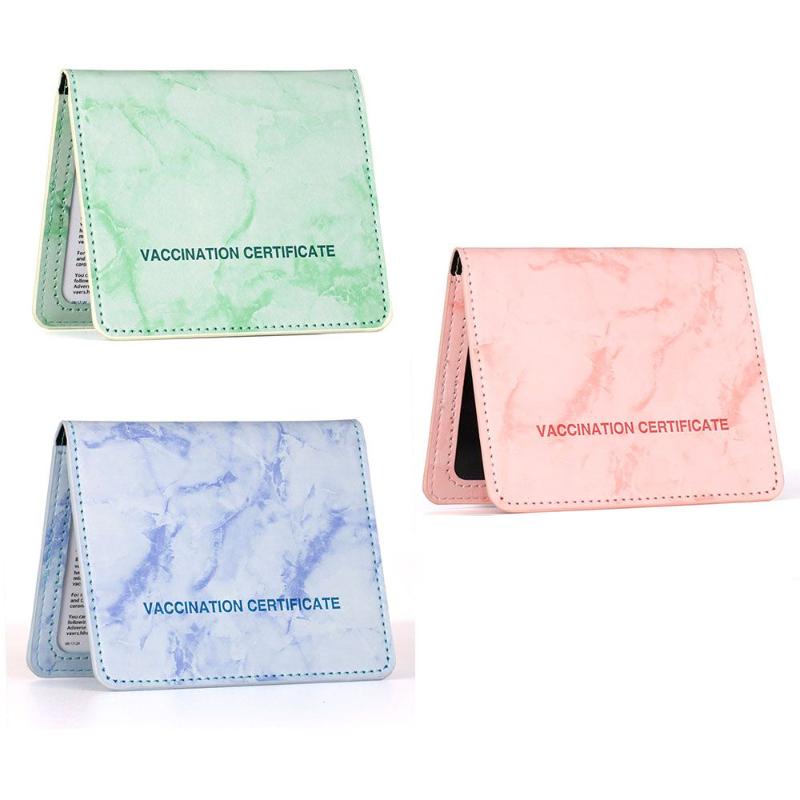 Card Holders Marbling Protect Wet Certificate Immunization Holder PU Leather Passport Cover