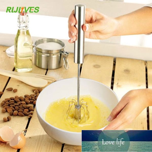 RLJLIVES Kitchen Tools Semi-automatic Eggbeater Manual Self Turning Stainless Steel Whisk Hand Mixer Blender Egg Tools Factory price expert