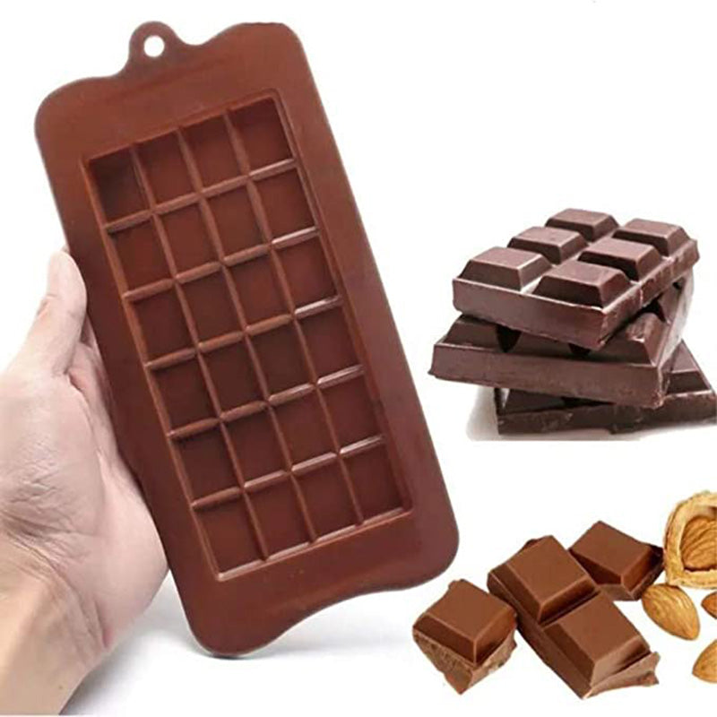 Rectangle Chocolate Mould Silicone Baking Moulds Mini Mold Brown Cake Candy 24 Cavity 122002