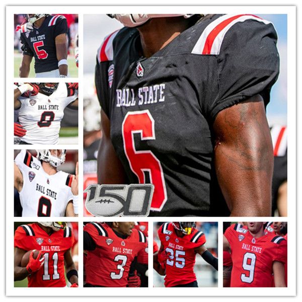 Custom College BALL STATE Cardinal Football Jersey Drew Plitt John Paddock Carson Steele Will Jones Justin Hall Jayshon Jackson Yo&#039;Hein
