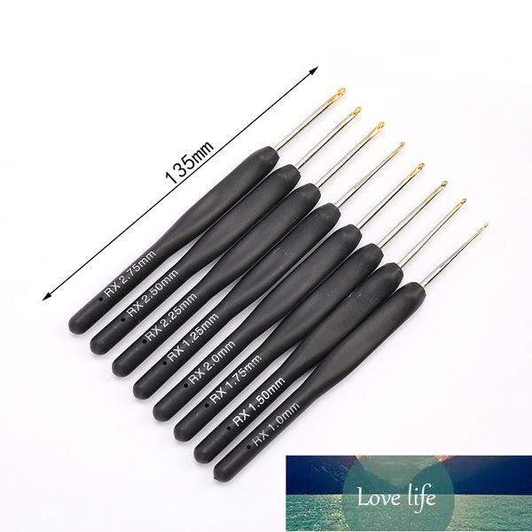 8Pcs-set Black Knitting Needles Plastic Handle Crochet hooks for Knit DIY Craft Loom Tool Weaving Kit Braid
