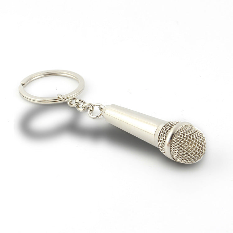 Key Chain Personalized Microphone Confession Metal Custom Engraved Pendant Gift