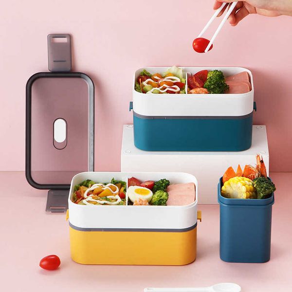 Japanese Style Lunch Box Microwave Bento Box Multi-Layer Food Storage for Breakfast Salad Sand Office worker 210925