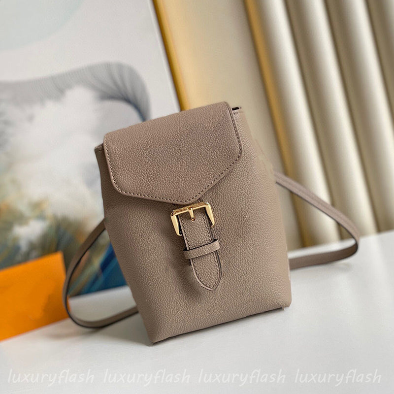 TINY Designer Backpack Mini Bag Black Tan Small Backpacks Shoulder School Bags for Women