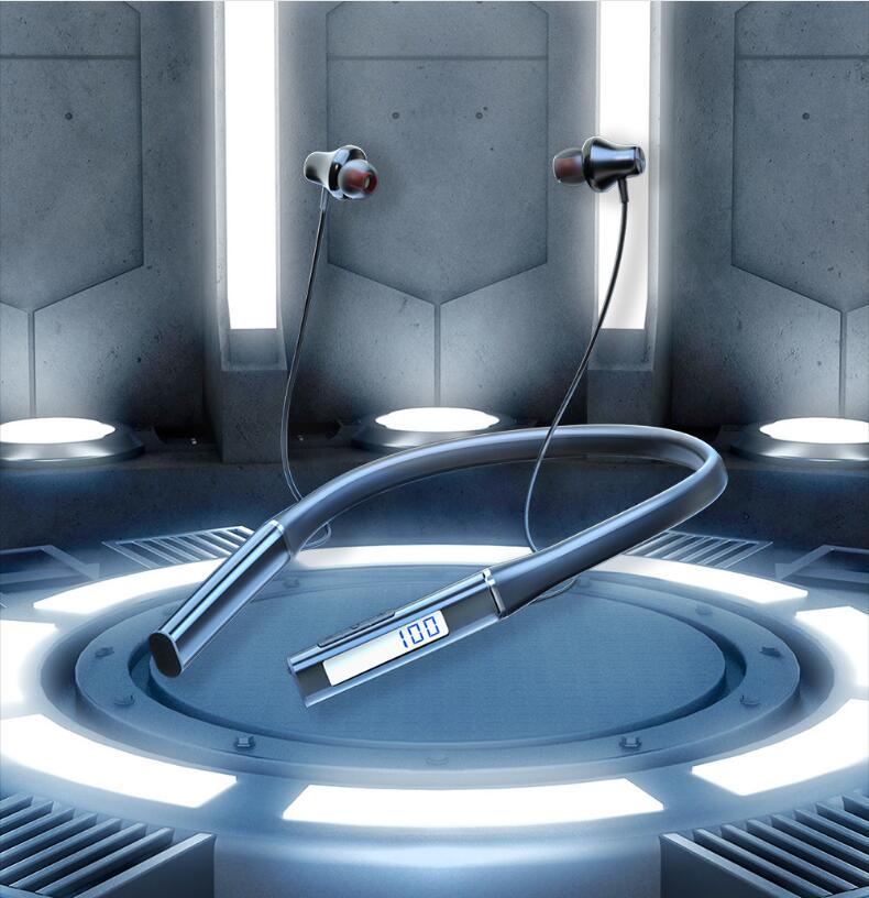 Explosion models metal magnetic Bluetooth Earphones wireless headset subwoofer universal sports neck-mounted headphones