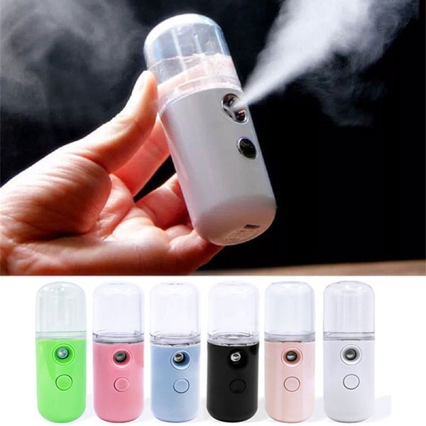 DHL Mini Nano Portable Alcohol Sprayer Perfume Nebulizer Diffusers Handheld USB Air Machine Cool Facial Spray Travel Moisturizing Tender Ski