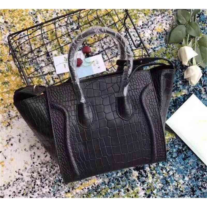 5ADesigneClassic Ladies Trapeze Tote Crocodile Bags Grain Suede Real Cowhide Leather Shoulder Bat Bag Evening Purse Boston Handbag