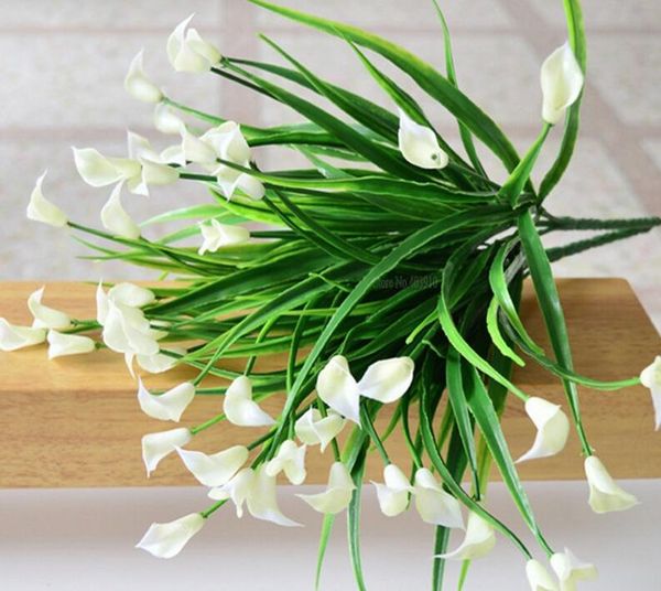 Mini artificial calla with leaf plastic fake lily Aquatic plants home room decoration flower GC676
