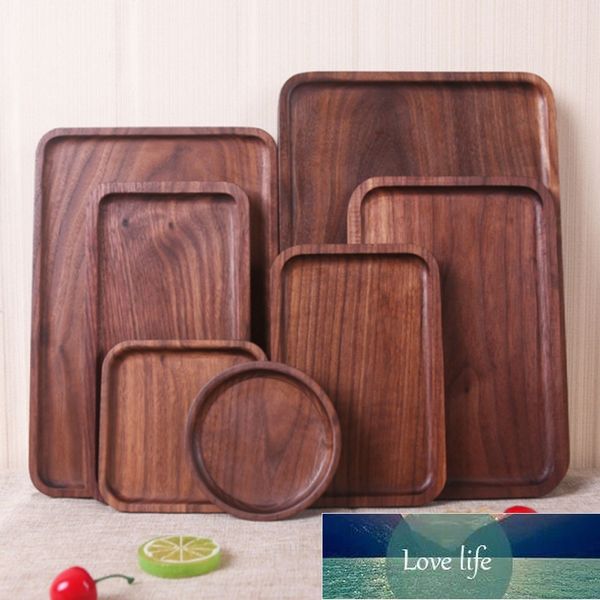 Cake Tray Black Walnut Wooden Tableware Round Cakes Tray Desserts Serving Tray Kitchen Utensils Tools Practical Portable Kitchen Factory pri