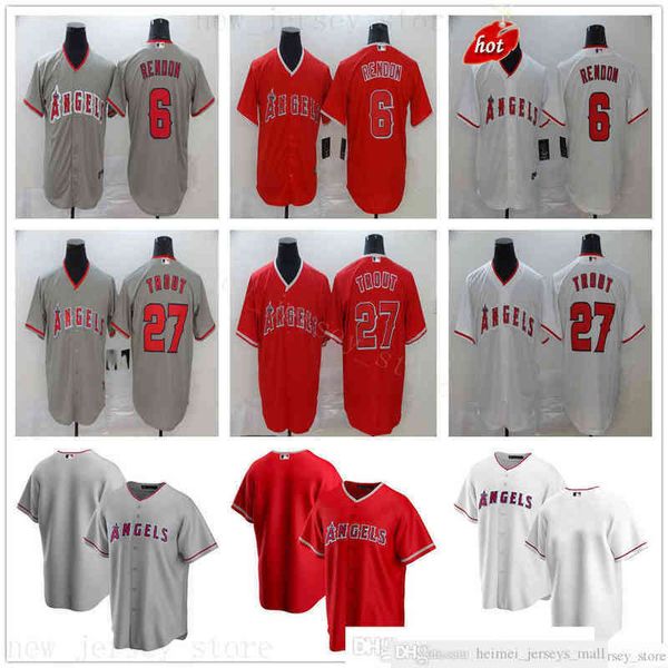 2022-22 Man Women Kids Baseball Mike 27 Trout Jerseys Stitched 6 Anthony Rendon Top Quality Youth Style Gold White Black Red Gray Jerseys