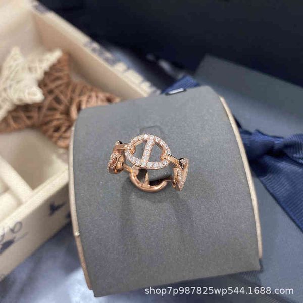 Band Rings Finger Ap. m Rose Gold Candy Sailor Buckle Index Pig Nose Diamond Gift