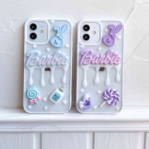 Cartoon Cute Candy Animal Cream Texture Phone Case for Iphone 12 Mini 11 Pro Xs Max 7 8 Plus Se 2 x Xr Soft Silicone Back Cover