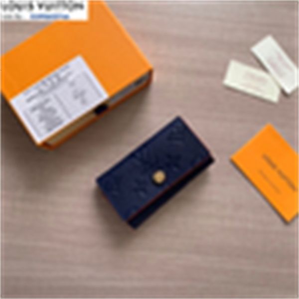 Wallet Brand Designer Luxury Holders M62630 Embossed Key Pouches Case Dark Blue Card Women Real Leather Key Long Wallets Chain Phone Cases P