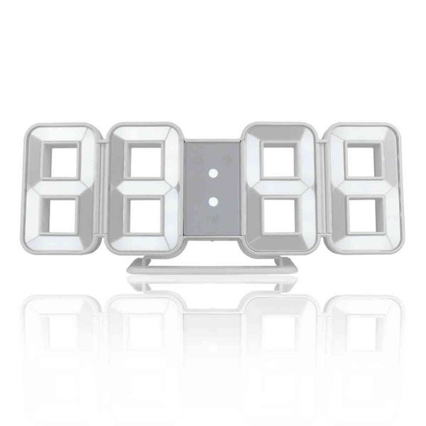 FanJu FJ3208 Digital Wall Clock 3D LED Alarm Large Time Temperature Display Backtlight Table Desk Electronic Clock Home Decor 211112