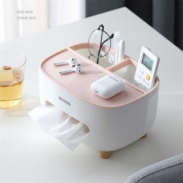 ABSplastic Kitchen Desk Tissue Box Cosmetic Storage Box Organizer Living Room Home Decoration Storage Manager Organization Bins 211112