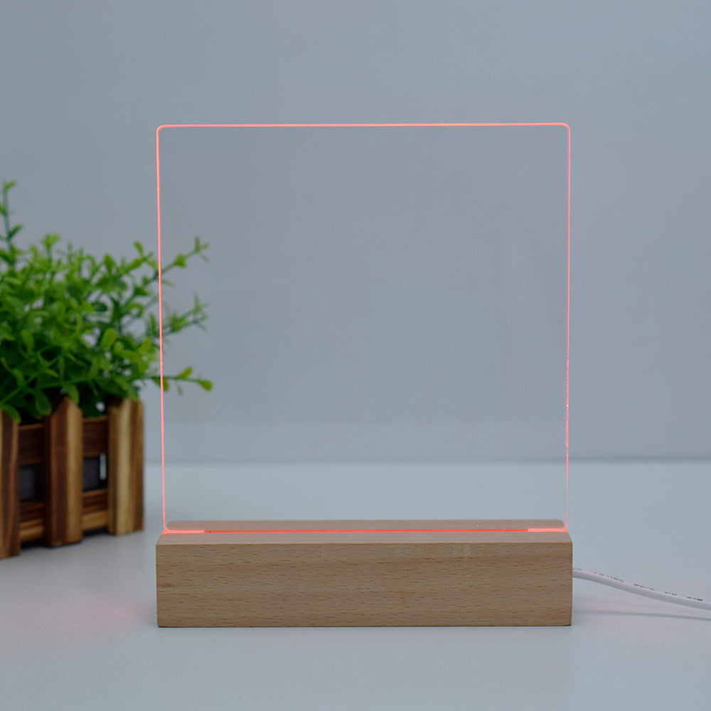 DIY Blank Acrylic 3D Night Light wood Lampara Decorative Wooden LED Desk Custom Modern Home Decor Kids LED Bedside Table Lamp