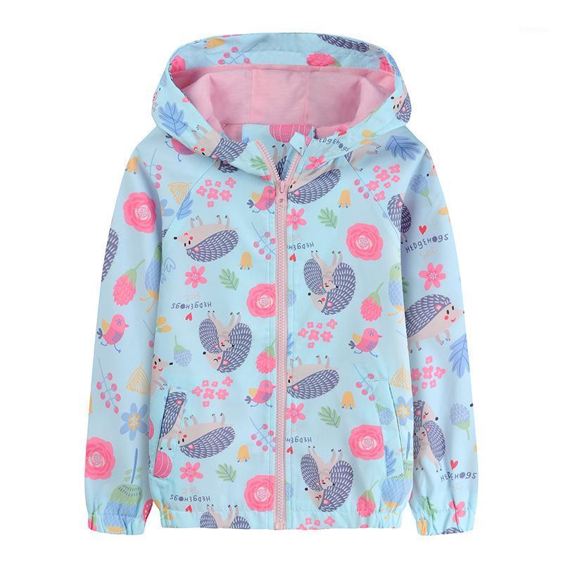 Jackets 2021 Autumn Girl&#039;s For Children Outerwear Cartoon Hooded Pattern Double Layer Cotton Lining Breathable Coats Kids Tops