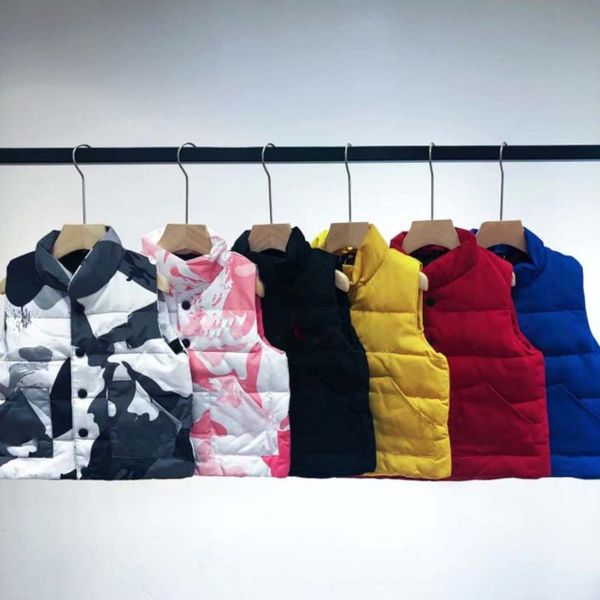 Kids Waistcoat Jackets Vests Girl Boys Coats Classic Letter Vest Down Jacket Baby Teen Clothes Outerwear Child Coat Top 5 Color wholesale