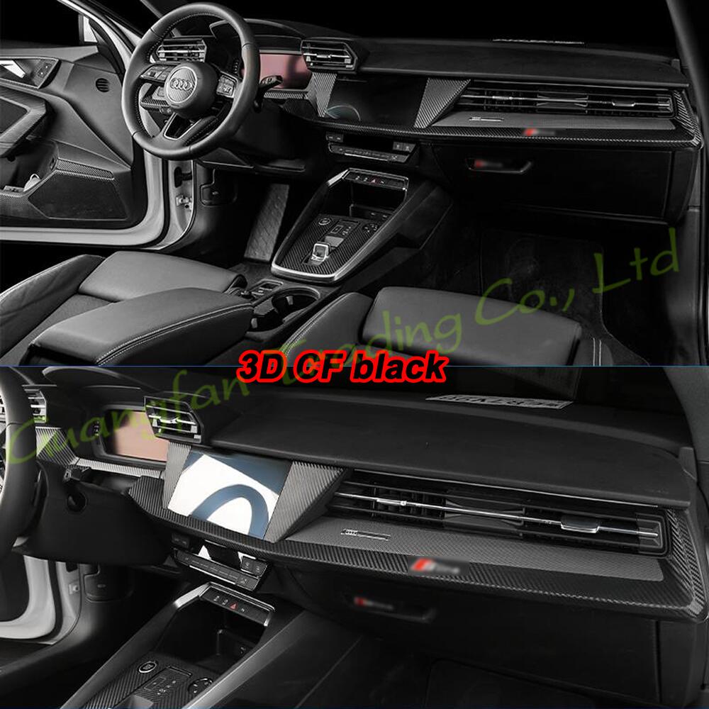 Interior Central Control Panel Door Handle 3D 5D Carbon Fiber Stickers Decals Car-styling Cover Parts Products Accessories For Audi A3 8Y Year 2020-
