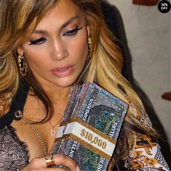 Diamond Inlaid Us Dollar Full Banquet Bag Water Drill Shoulder Lbz1316 in 2021