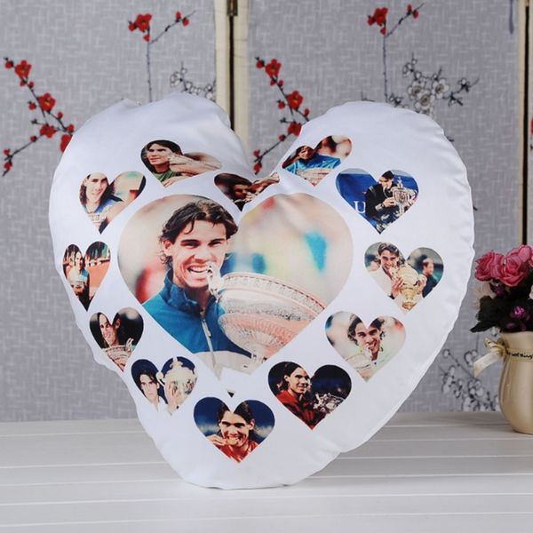 Heat transfer printing white heart-shaped blank pillow case Cover Crystal velvet & Ployester peachskin Pillowcase Without insert