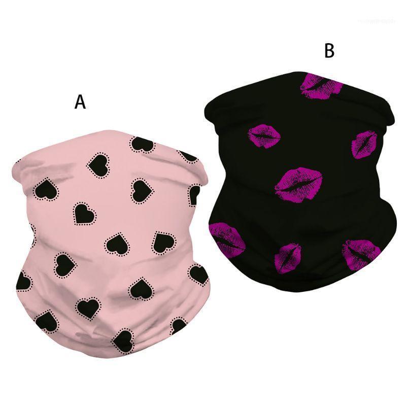 Scarves Women Kiss Lips Print Neck Gaiter Face Mask Cycling Anti Insect Bandana Scarf1