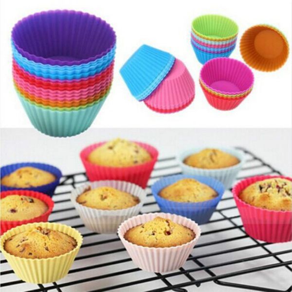 Silicone Muffin Cake Cupcake Cup Cake Mould Case Bakeware Maker Mold Tray Baking Jumbo DH8567