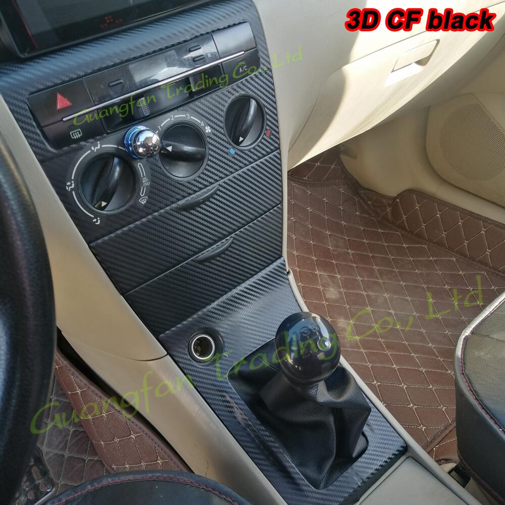 Interior Central Control Panel Door Handle 3D 5D Carbon Fiber Stickers Decals Car-styling Cover Products Accessories For Toyota Corolla EX Year 2007