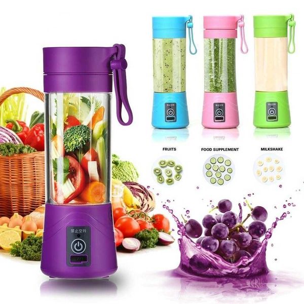 380ml Portable Blender Juicer Cup 4 Blades USB Electric Automatic Vegetable Fruit Squeezer Lemon Orange Juice Maker Extractor