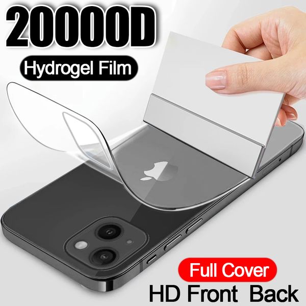 20000D Front Back Full Cover Screen Protector For iPhone 13 12 11 Pro Max Hydrogel Film 7 8 6 6S Plus X XR XS Max 13 Not Glass