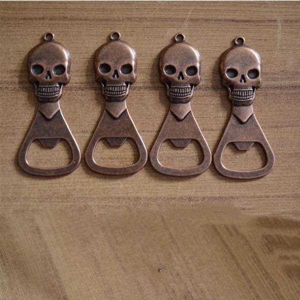 Skull Style Bottle Openers Mini Portable Key Shape Beer Wine Bottle Opener Keychain Opener Tool Bronze Color